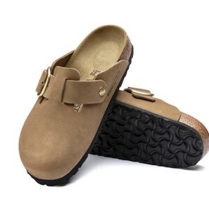 BIRKENSTOCK BOSTON NUBUCK LEATHER BIG BUCKLE MUD GREEN SIZE 39R (sizeL8)